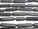 [Video] Shungite AAA Faceted Tube 1 strand beads (aprx. 14 inches/34 cm)
