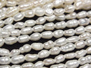 [Video] Fresh Water Pearl Keshi Pearl AA+ Rice 4x3x3mm White 1strand beads (aprx. 14 inches/34 cm)