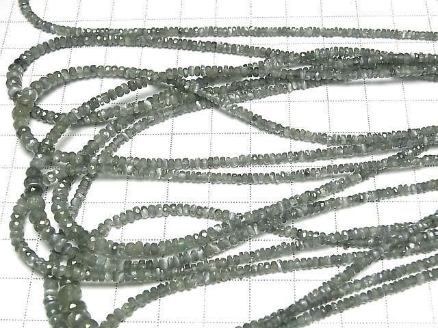[Video] High Quality Alexandrite Cat's Eye AAA Faceted Button Rondelle Half or 1 Strand Beads (aprx. 15 inches/38 cm)