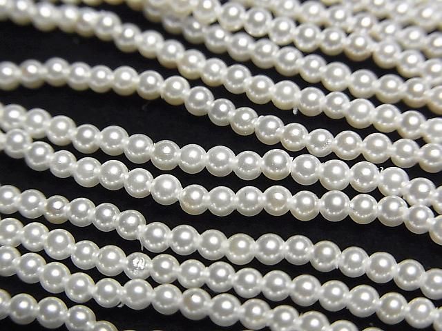[Video] Fresh Water Pearl AA White Round 2mm Pearl Coated 1strand beads (aprx. 15 inches/38 cm)