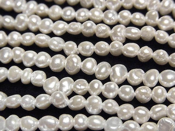 [Video] Fresh Water Pearl AA White Potato 3.5mm Pearl Coated 1strand beads (aprx. 15 inches/38 cm)