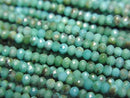 [Video]High Quality! Turquoise AA++ Faceted Button Rondelle 2x2x1.5mm 1strand beads (aprx.15inch/38cm)