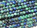[Video]High Quality! Azurite AAA Faceted Round 3mm 1strand beads (aprx.15inch/37cm)