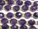 [Video]High Quality! Amethyst AA++ Faceted Rice 8x6.5mm 1strand beads (aprx.15inch/37cm)