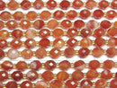 [Video]High Quality! Carnelian, Sardonyx Faceted Rice 8x6.5mm 1strand beads (aprx.15inch/37cm)