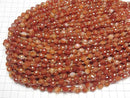 [Video]High Quality! Carnelian, Sardonyx Faceted Rice 8x6.5mm 1strand beads (aprx.15inch/37cm)