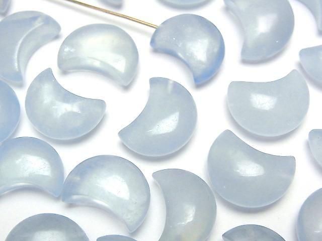 [Video] Aquamarine AAA- Moon Motif 14mm-17mm [Half Drilled Hole] 2pcs