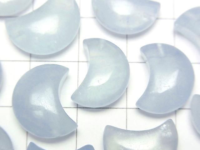 [Video] Aquamarine AAA- Moon Motif 14mm-17mm [Half Drilled Hole] 2pcs