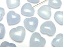 [Video] Aquamarine AAA- Half Drilled Hole Heart 13mm-16mm 2pcs