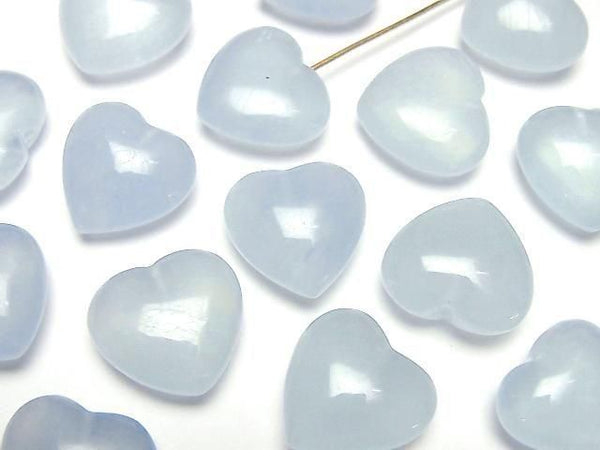 [Video] Aquamarine AAA- Half Drilled Hole Heart 13mm-16mm 2pcs