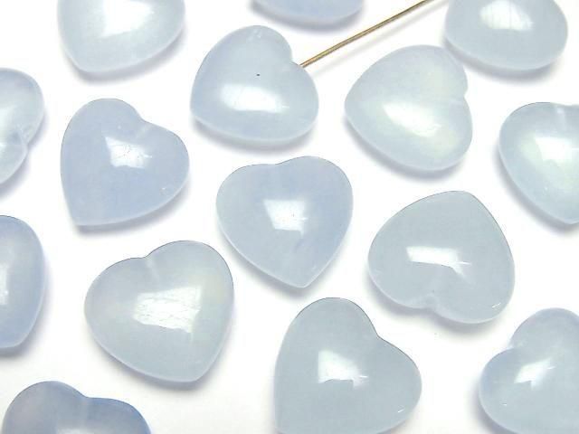 [Video] Aquamarine AAA- Half Drilled Hole Heart 13mm-16mm 2pcs
