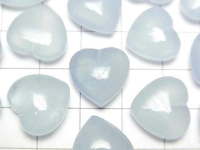 [Video] Aquamarine AAA- Half Drilled Hole Heart 13mm-16mm 2pcs
