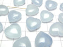 [Video] Aquamarine AAA- Half Drilled Hole Heart 13mm-16mm 2pcs