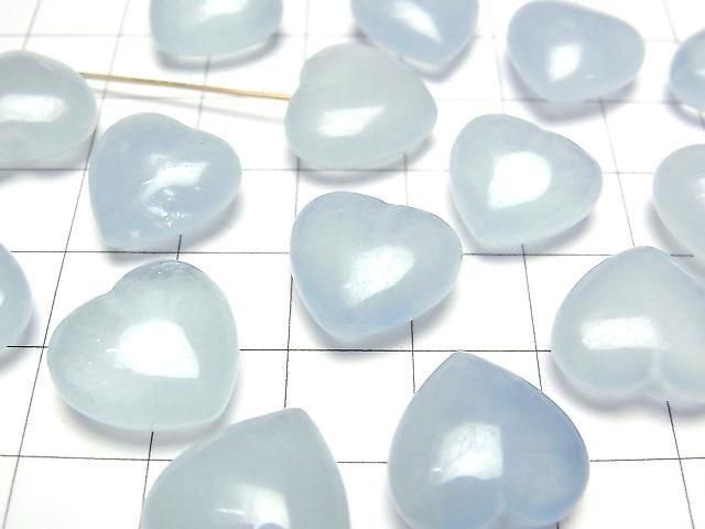 [Video] Aquamarine AAA- Half Drilled Hole Heart 13mm-16mm 2pcs