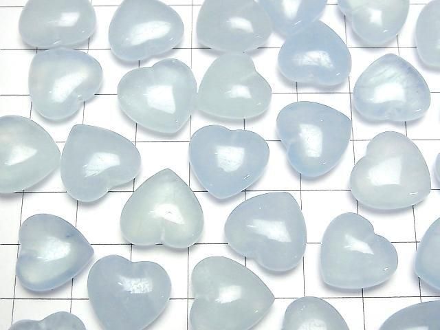 [Video] Aquamarine AAA- Half Drilled Hole Heart 13mm-16mm 2pcs