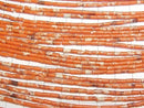 [Video] Orange Kaolinite Tube 4x2x2mm 1strand beads (aprx. 15 inches/36 cm)