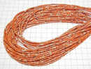 [Video] Orange Kaolinite Tube 4x2x2mm 1strand beads (aprx. 15 inches/36 cm)