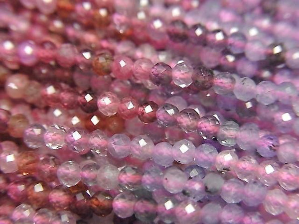 [Video] High Quality! Multicolor Spinel AAA- Faceted Round 2mm Color Gradation 1strand beads (aprx. 15 inches/36 cm)