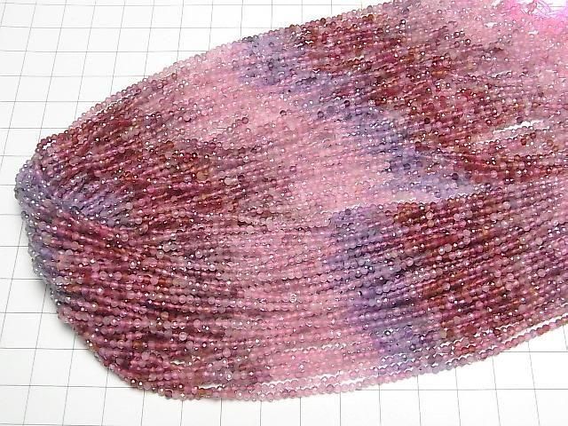 [Video] High Quality! Multicolor Spinel AAA- Faceted Round 2mm Color Gradation 1strand beads (aprx. 15 inches/36 cm)