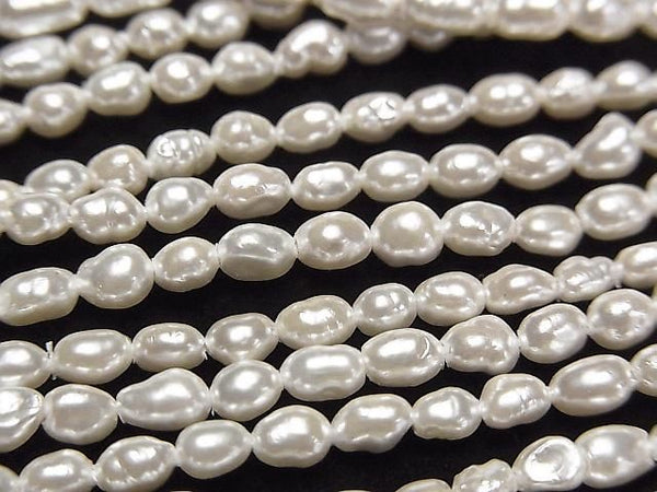 [Video] Fresh Water Pearl AA White Baroque 3.5-4mm Pearl Coated 1strand beads (aprx. 15 inches/38 cm)
