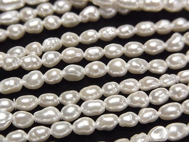 [Video] Fresh Water Pearl AA White Baroque 3.5-4mm Pearl Coated 1strand beads (aprx. 15 inches/38 cm)