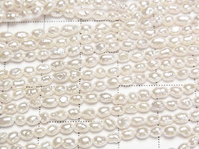 [Video] Fresh Water Pearl AA White Baroque 3.5-4mm Pearl Coated 1strand beads (aprx. 15 inches/38 cm)