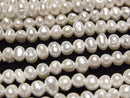 [Video] Fresh Water Pearl AA White Potato 3.5-4.5mm Pearl Coated 1strand beads (aprx. 15 inches/38 cm)