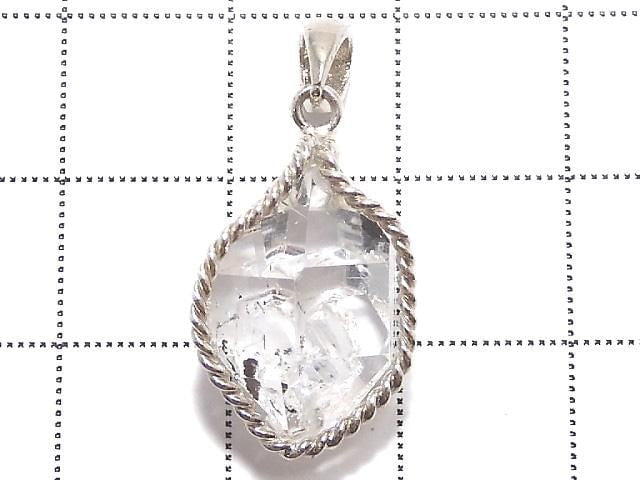 [Video][One of a kind] NYHerkimer Diamond Pendant Silver925 NO.51