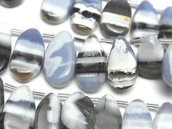 [Video] Stripe Blue Opal AA++ Pear Shape (Smooth) Half or 1 Strand (25pcs)