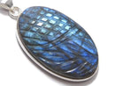[Video][One of a kind] Rainbow Labradorite AAA- Carved Pendant Silver925 NO.41