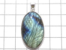 [Video][One of a kind] Rainbow Labradorite AAA- Carved Pendant Silver925 NO.42