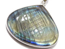 [Video][One of a kind] Rainbow Labradorite AAA- Carved Pendant Silver925 NO.44