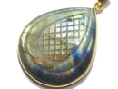 [Video][One of a kind] Rainbow Labradorite AAA- Carved Pendant 18KGP NO.49