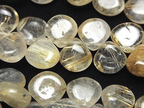 [Video]Rutilated Quartz AA+ Chestnut (Smooth) half or 1strand beads (aprx.7inch/17cm)