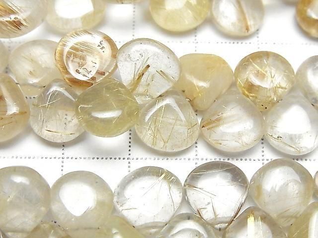 [Video]Rutilated Quartz AA+ Chestnut (Smooth) half or 1strand beads (aprx.7inch/17cm)