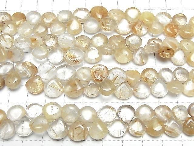 [Video]Rutilated Quartz AA+ Chestnut (Smooth) half or 1strand beads (aprx.7inch/17cm)