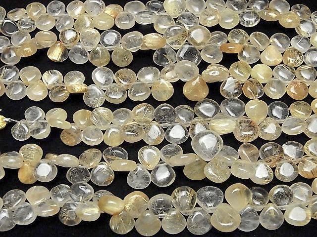 [Video]Rutilated Quartz AA+ Chestnut (Smooth) half or 1strand beads (aprx.7inch/17cm)