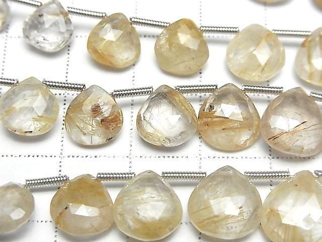 [Video]Rutilated Quartz AA+ Chestnut Faceted Briolette half or 1strand (16pcs)