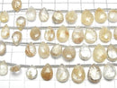 [Video]Rutilated Quartz AA+ Pear shape Faceted Briolette half or 1strand (16pcs)