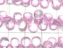 [Video] Pink Topaz AA++ Pear Shape Faceted Briolette Half or 1 Strand Bead (aprx. 5 inches/12 cm)