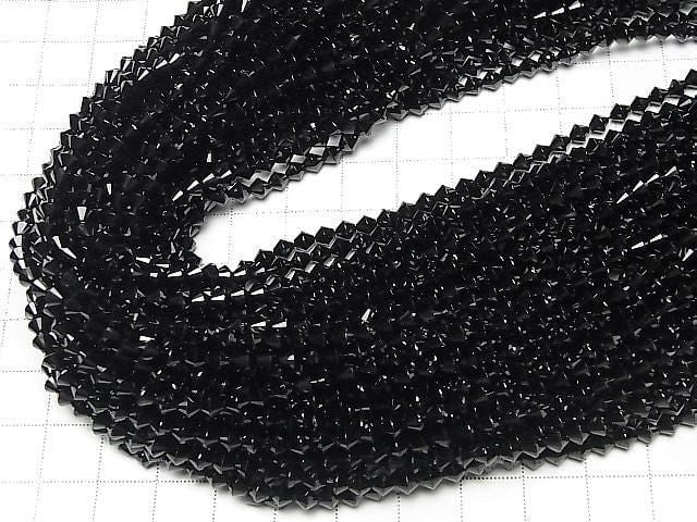[Video] High Quality! Black Spinel AAA Abacus Cut Beads 4x4x4mm 1 Strand (aprx. 15 inches/37 cm)
