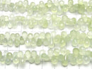 [Video]High Quality Prehnite AAA- Drop Faceted Briolette half or 1strand beads (aprx.7inch/18cm)