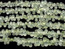 [Video]High Quality Prehnite AAA- Drop Faceted Briolette half or 1strand beads (aprx.7inch/18cm)