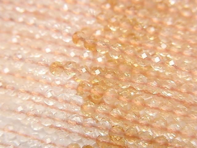 [Video] High Quality! Light Color Citrine AAA- Faceted Round 2mm 1strand beads (aprx. 15 inches/37 cm)