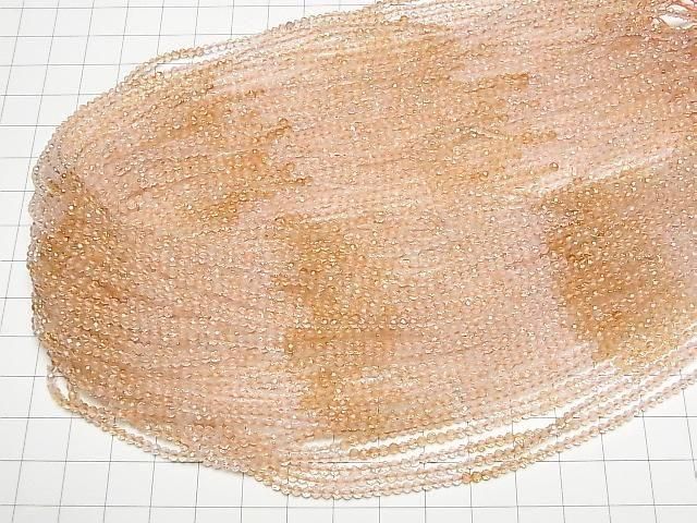 [Video] High Quality! Light Color Citrine AAA- Faceted Round 2mm 1strand beads (aprx. 15 inches/37 cm)
