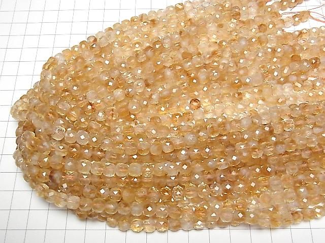 [Video]High Quality! Bi-color Citrine AA++ Cube Shape 6x6x6mm half or 1strand beads (aprx.15inch/36cm)
