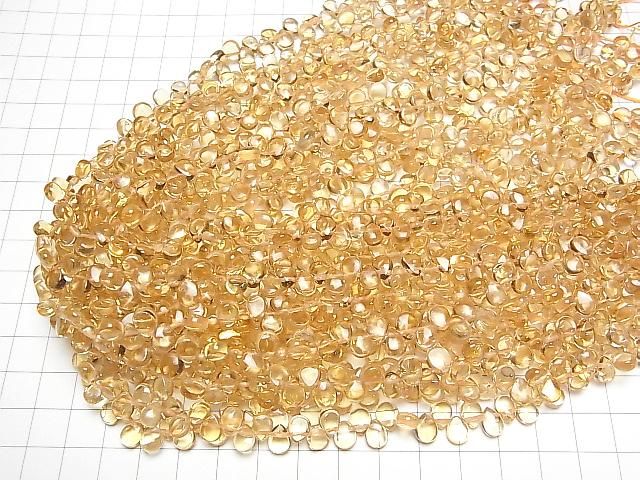 [Video] High Quality Citrine AAA- Pear Shape [S-M Size] 1 Strand Beads (aprx. 15 inches/38 cm)