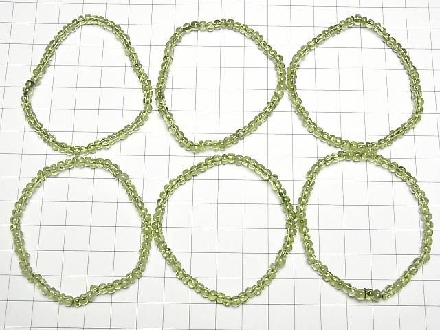 [Video] Peridot AAA- Rondelle 4x4x2mm Bracelet