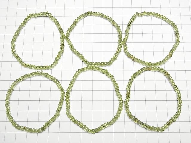 [Video] Peridot AA++ Rondelle 4x4x2mm Bracelet