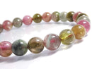 [Video][One of a kind] Multicolor Tourmaline AA++ Round 7mm Bracelet NO.3